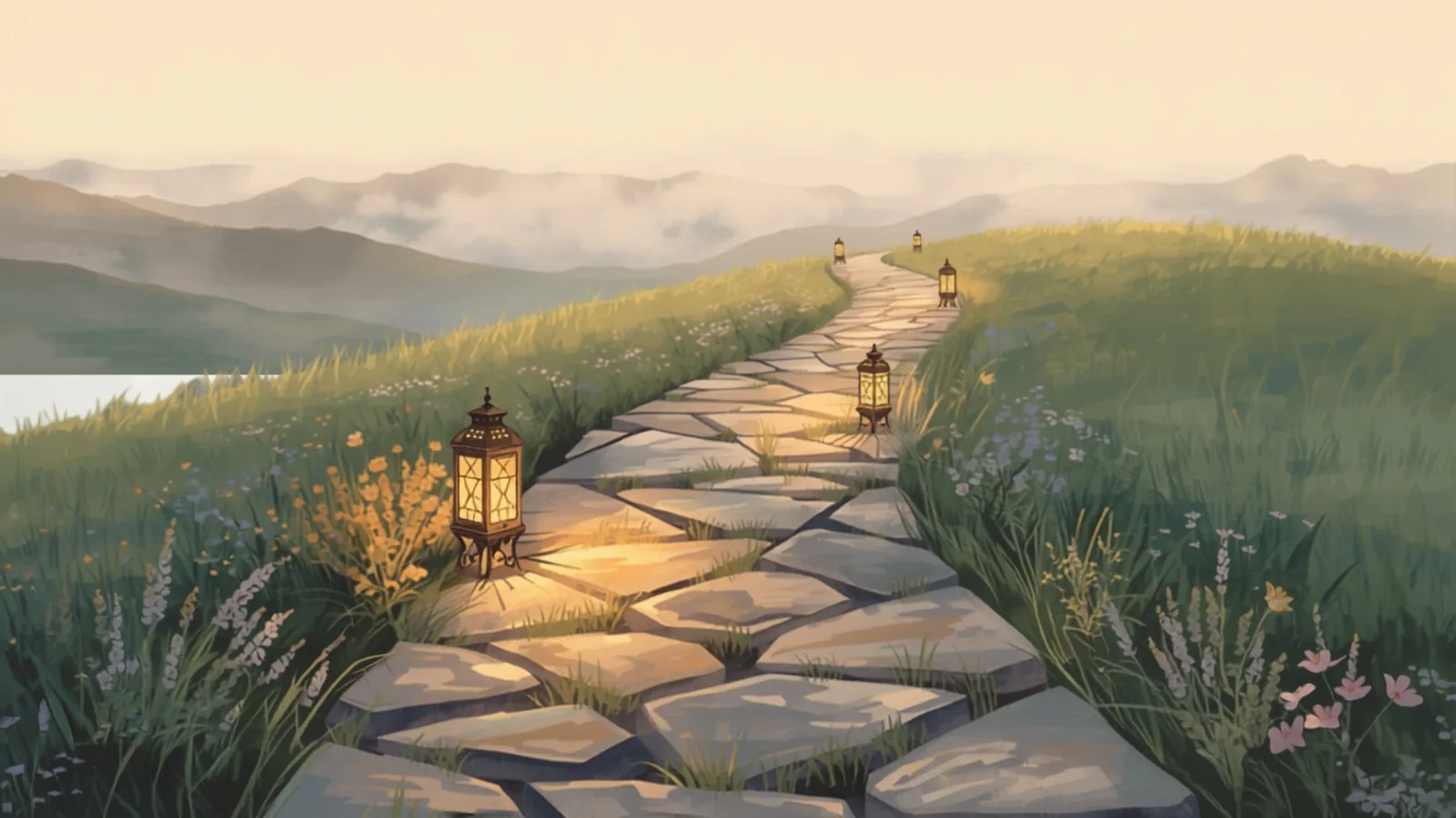 local seo cost adelaide - Ground-level view of a lantern-lit stone path winding up a grassy hill at dawn, wildflowers along the edges and misty hills beyond Ground-level view of a lantern-lit stone path winding up a grassy hill at dawn, wildflowers along the edges and misty hills beyond - local seo cost adelaide