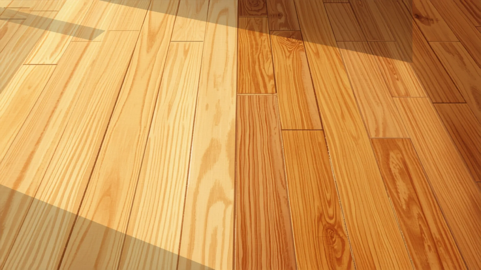 Engineered oak and solid hardwood floorboards side by side in a Brisbane home interior Engineered oak and solid hardwood floorboards side by side in a Brisbane home interior
