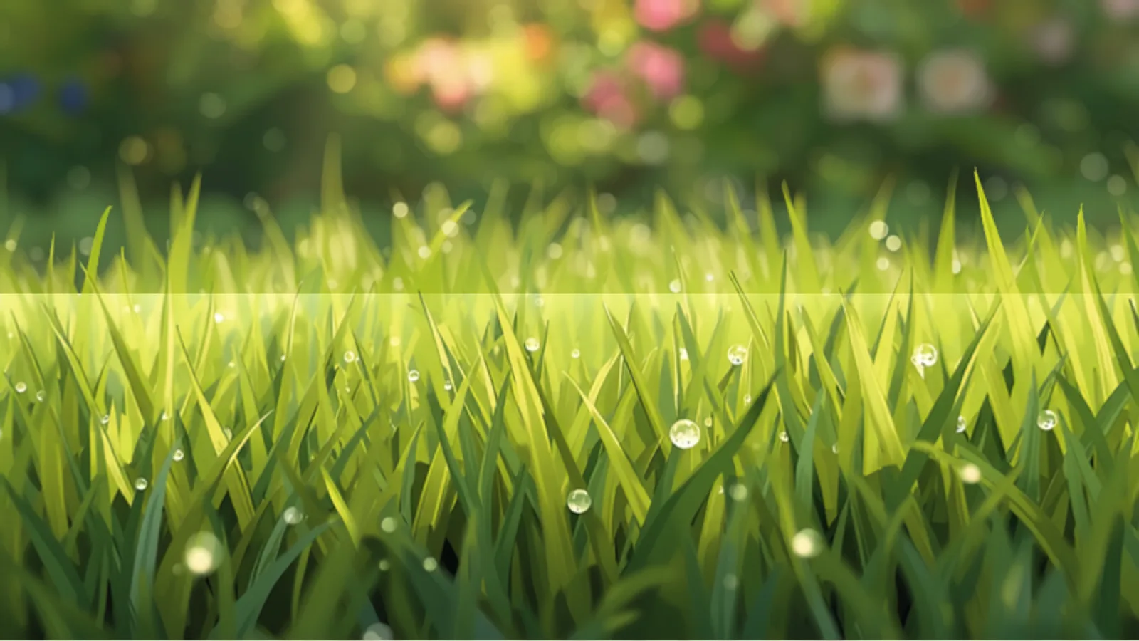 Sandy top-dressing being spread and levelled across a Brisbane lawn after coring, painted in Studio Ghibli watercolour style - lawn aeration cost brisbane