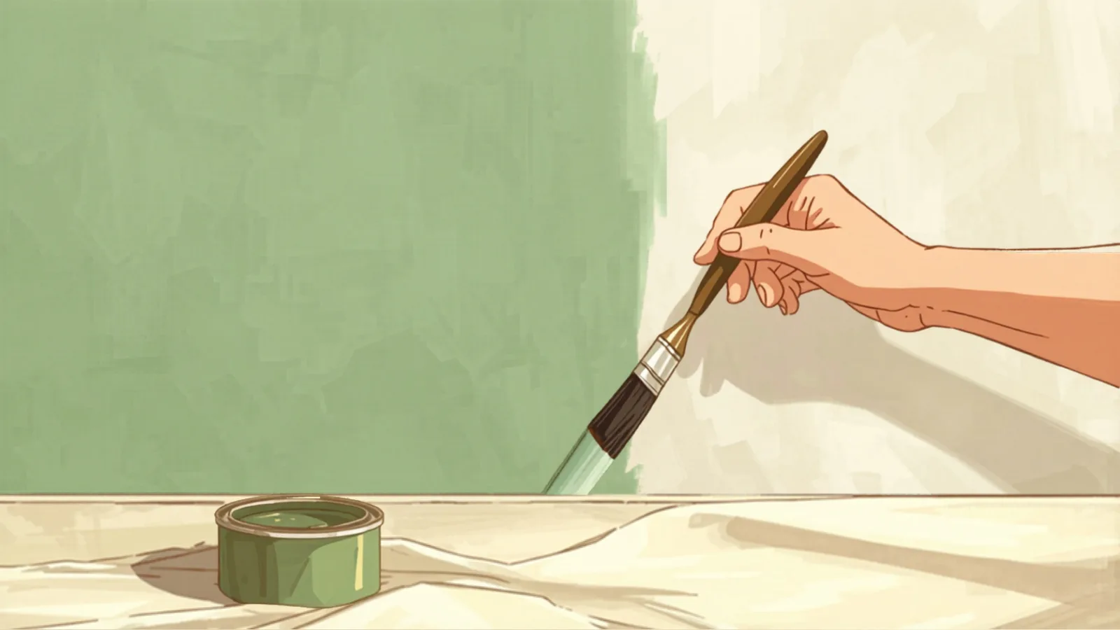 painter cutting in a wall on an hourly job - painter cost brisbane