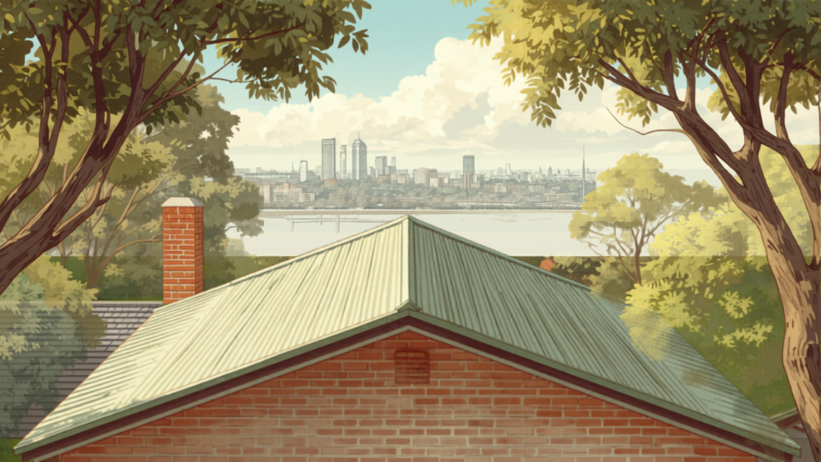 Brisbane painter cost — Brisbane home with freshly painted Colorbond roof Brisbane painter cost — Brisbane home with freshly painted Colorbond roof
