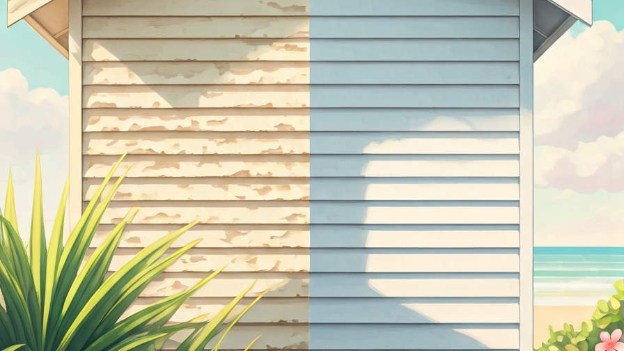 Gold Coast painter cost — Burleigh Heads coastal weatherboard repaint before and after Gold Coast painter cost — Burleigh Heads coastal weatherboard repaint before and after
