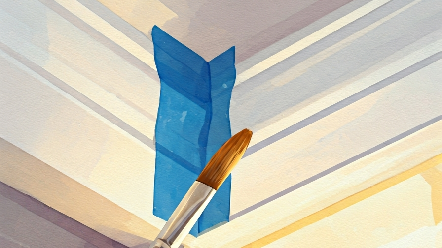 Gold Coast painter cost — paintbrush cutting in along masking tape edge Gold Coast painter cost — paintbrush cutting in along masking tape edge