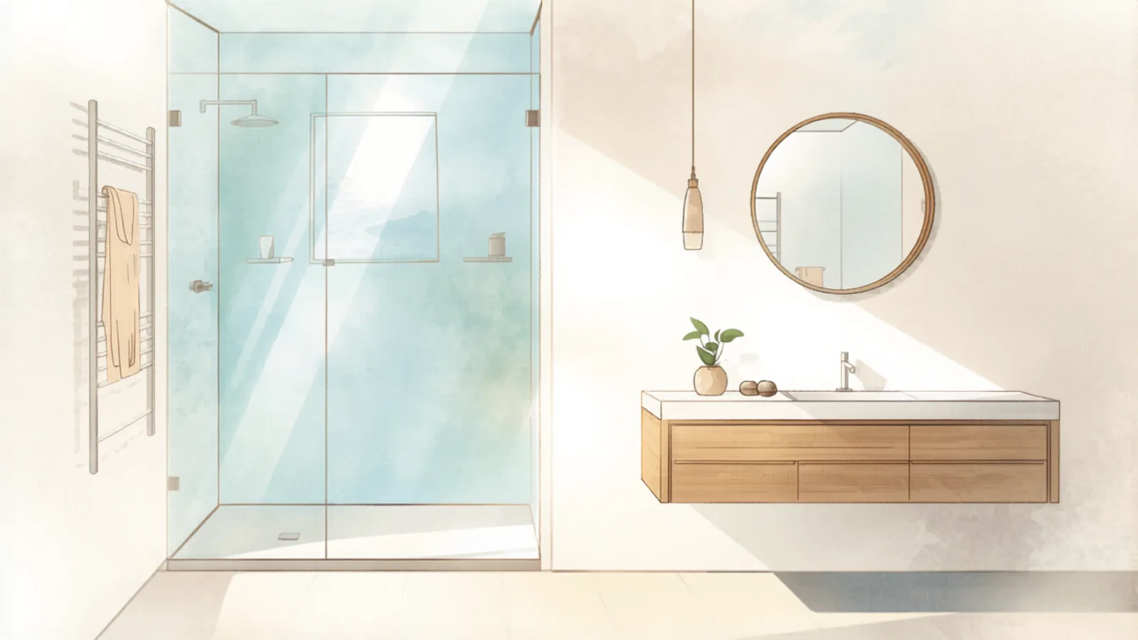 modern ensuite with frameless shower in Hawthorn - bathroom renovation cost melbourne