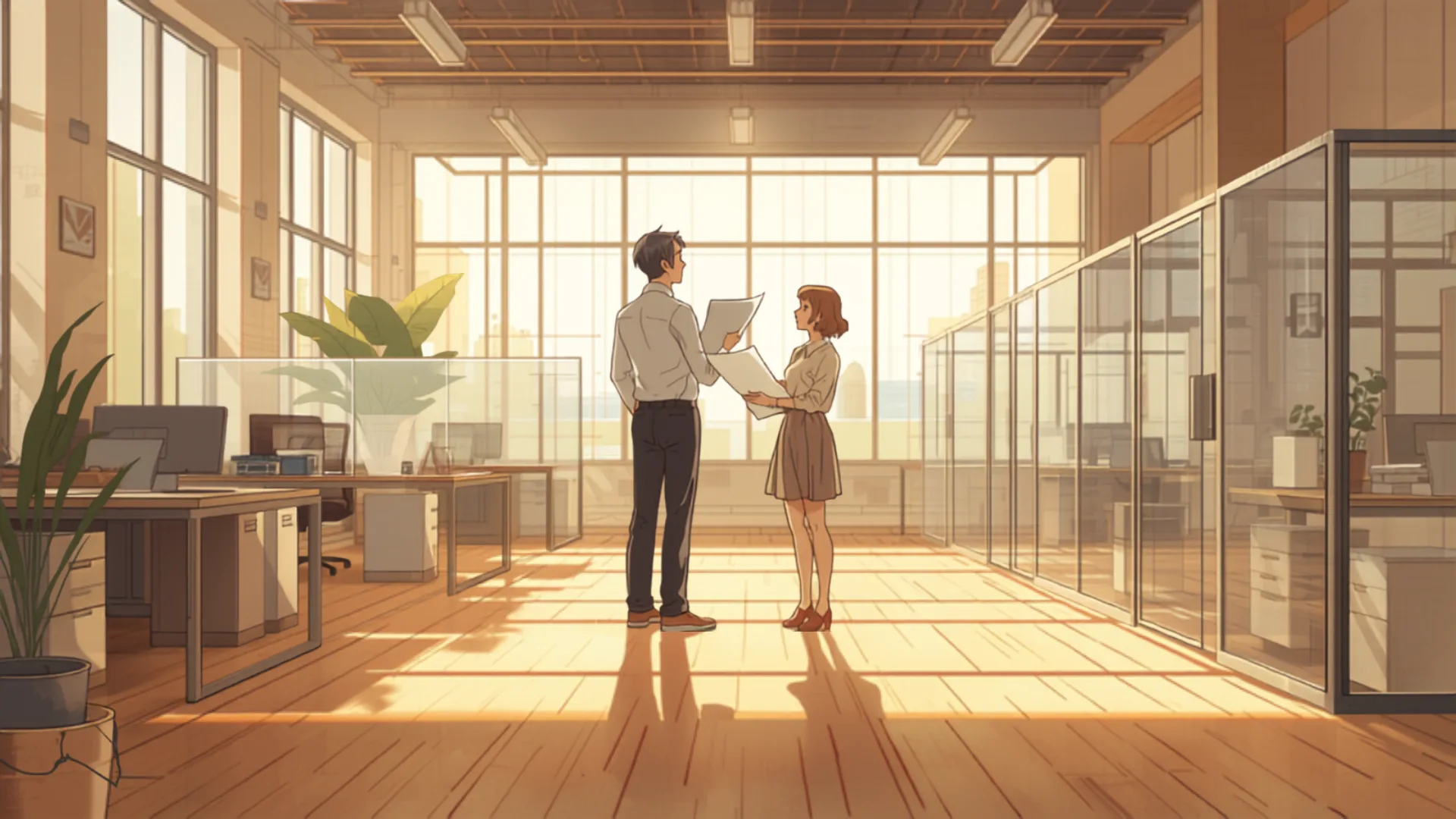 office fitout cost per sqm melbourne - designer and builder reviewing plans in an open-plan Melbourne office fit-out designer and builder reviewing plans in an open-plan Melbourne office fit-out - office fitout cost per sqm melbourne
