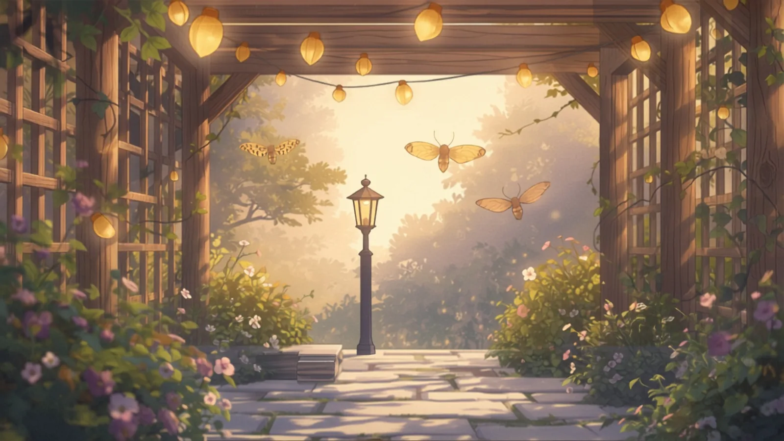 website redesign melbourne - A vine-covered pergola strung with warm lights at dusk, moths drifting above a stone garden path and a glowing lamp post A vine-covered pergola strung with warm lights at dusk, moths drifting above a stone garden path and a glowing lamp post - website redesign melbourne