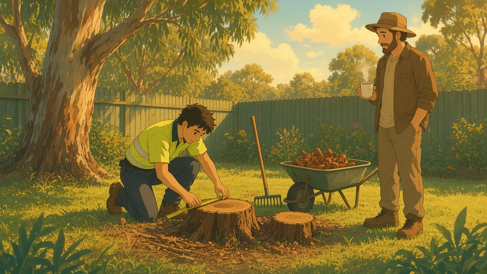 stump grinding cost - stump size and number of stumps measuring stump diameter before stump grinding - what changes the stump grinding cost