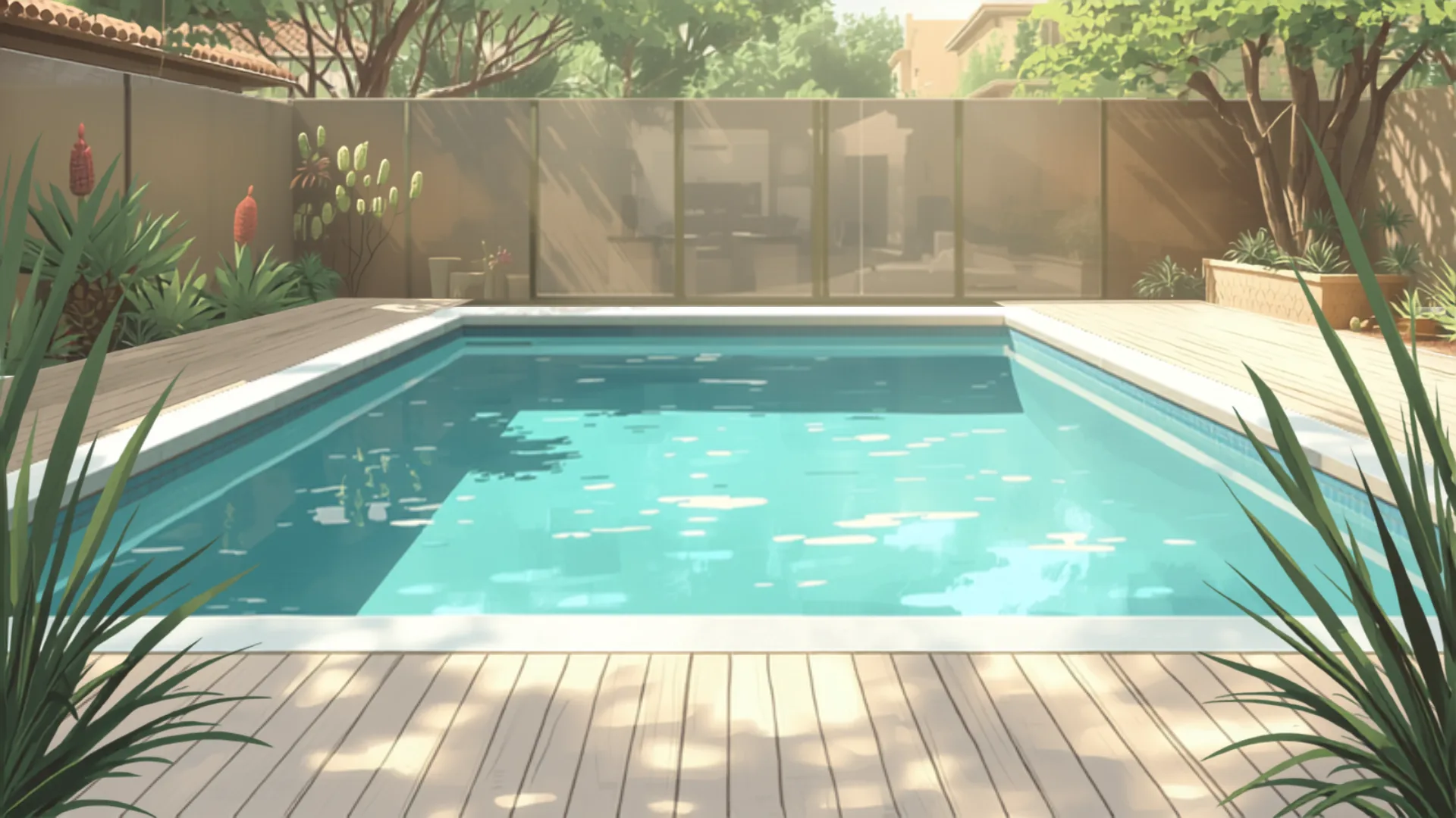 decking cost perth - composite pool deck surrounding a Perth backyard swimming pool composite pool deck surrounding a Perth backyard swimming pool - decking cost perth