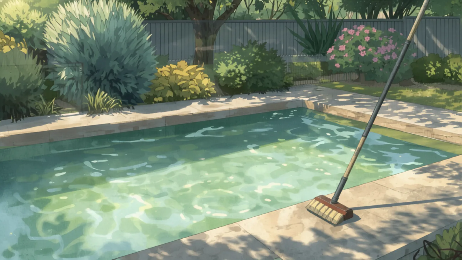 pool maintenance cost sydney - a green algae-affected backyard pool being treated for recovery a green algae-affected backyard pool being treated for recovery - pool maintenance cost sydney