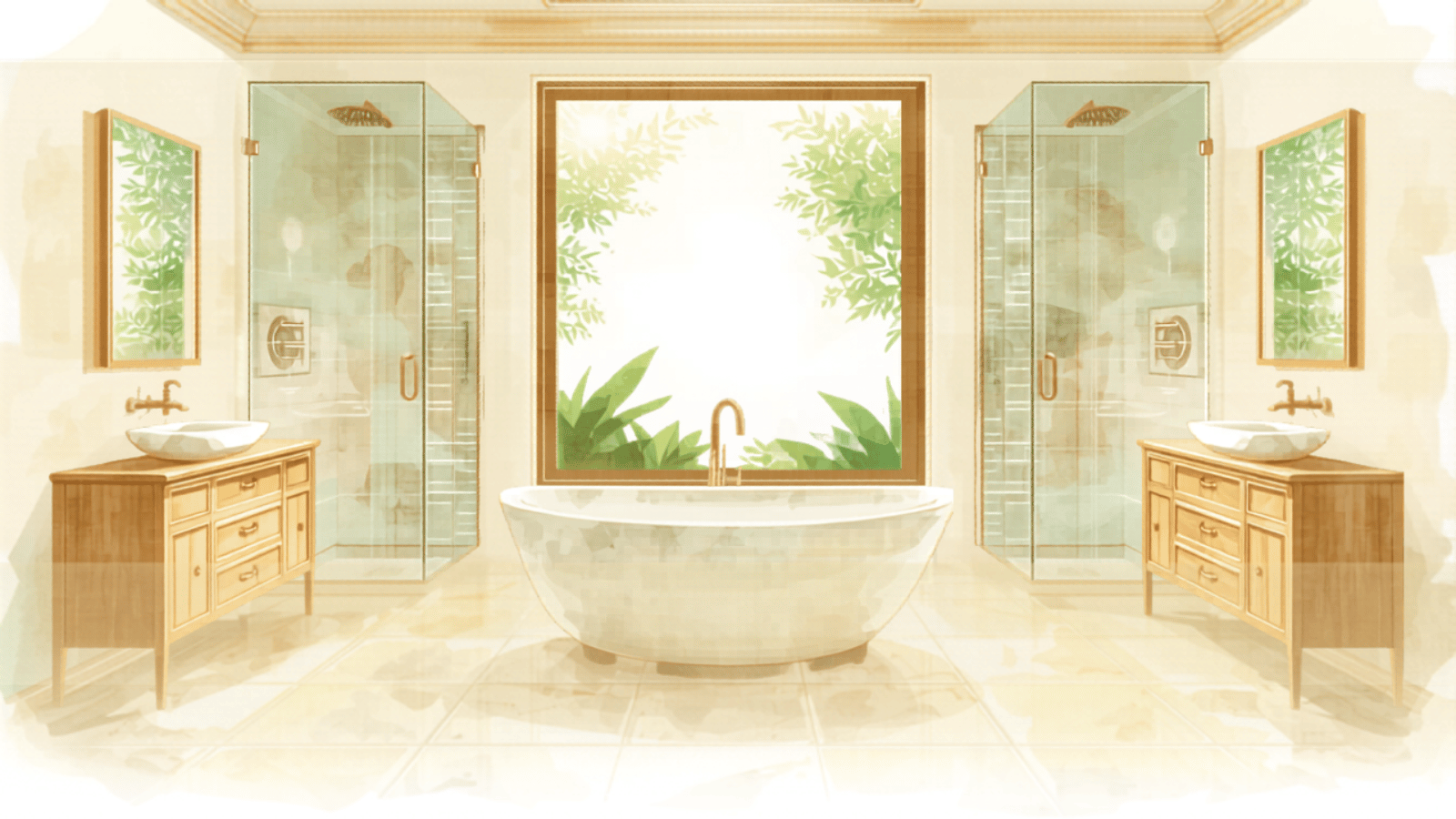 Sunshine Coast bathroom renovation cost — luxe master ensuite with freestanding bath and double vanity Sunshine Coast bathroom renovation cost — luxe master ensuite with freestanding bath and double vanity