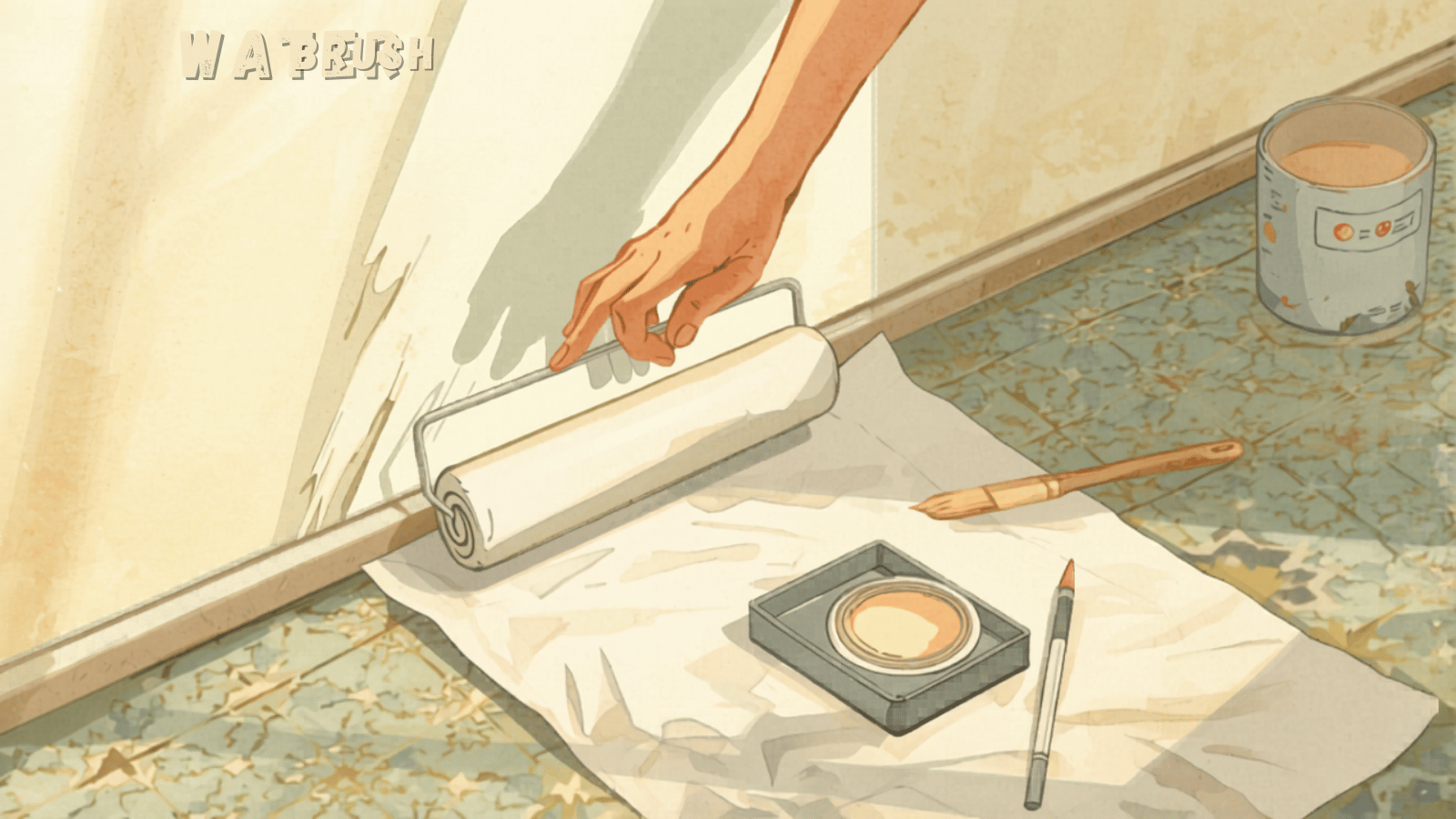 Sunshine Coast bathroom renovation cost — hand using a paint roller to refresh a bathroom wall Sunshine Coast bathroom renovation cost — hand using a paint roller to refresh a bathroom wall