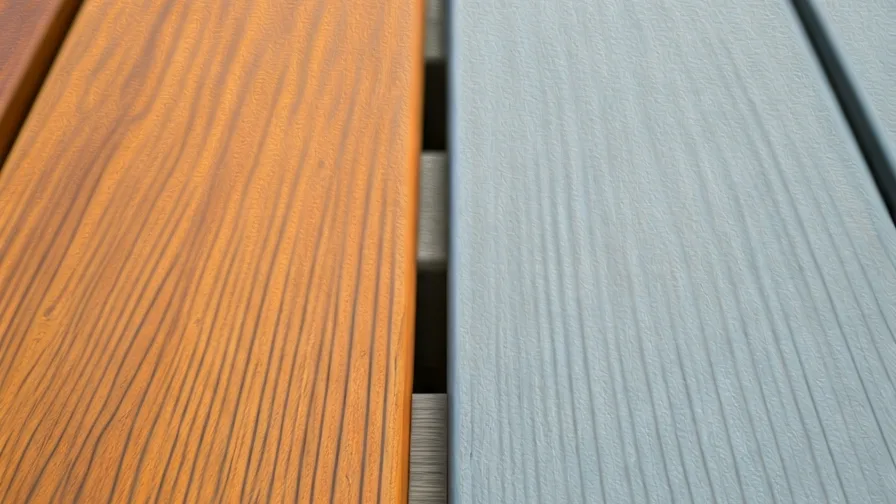 hardwood and composite boards side by side close-up - decking cost sunshine coast