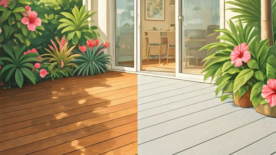hardwood vs composite split deck at Noosa home - decking cost sunshine coast