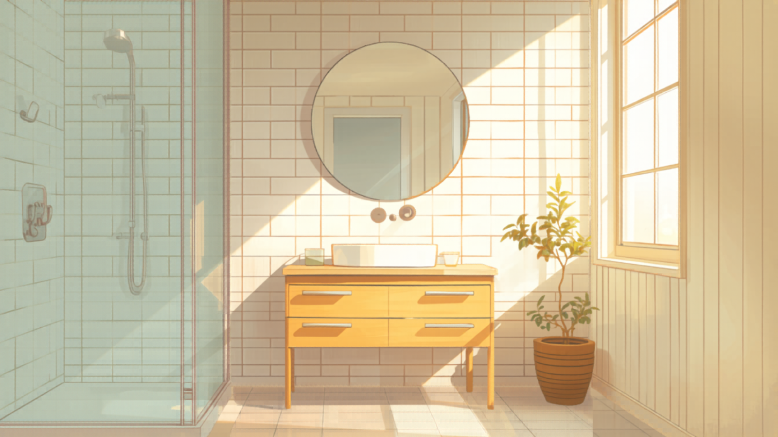 Sydney bathroom renovation — completed Inner West bathroom with subway tiles Sydney bathroom renovation — completed Inner West bathroom with subway tiles