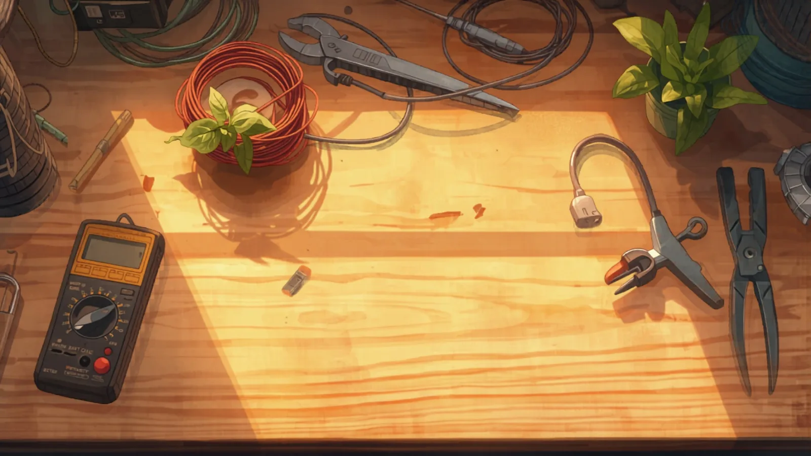 electrician cost sydney - Sydney electrician's workbench with tools and cable coils Sydney electrician's workbench with tools and cable coils - electrician cost sydney