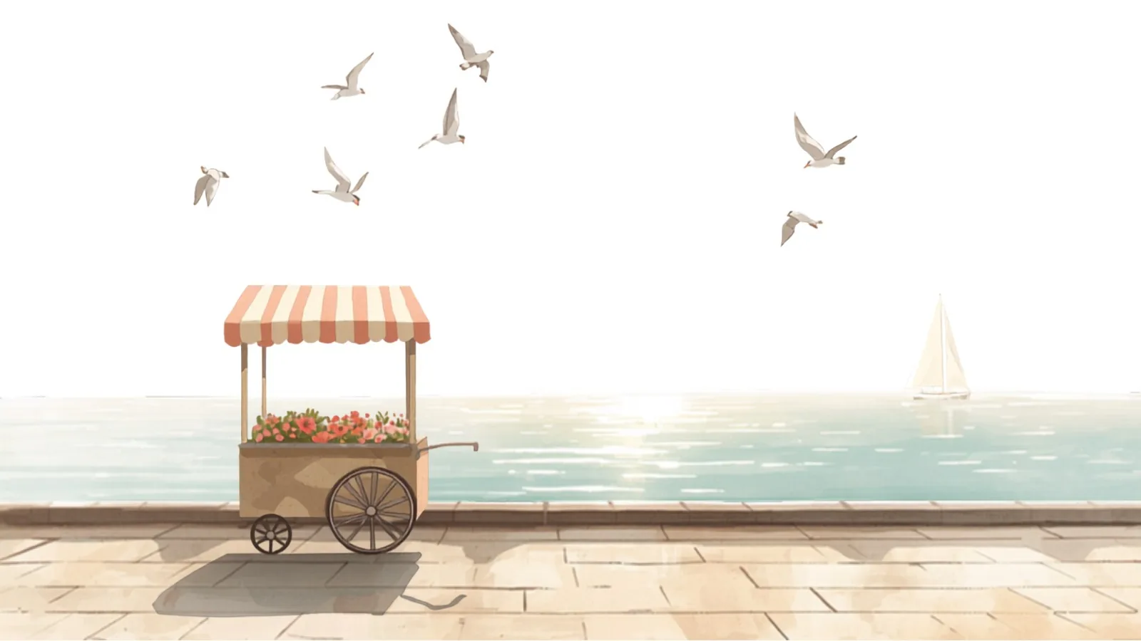 web development cost sydney - A lone flower cart with a striped awning on an empty seaside promenade in morning light, gulls over sparkling harbour water A lone flower cart with a striped awning on an empty seaside promenade in morning light, gulls over sparkling harbour water - web development cost sydney